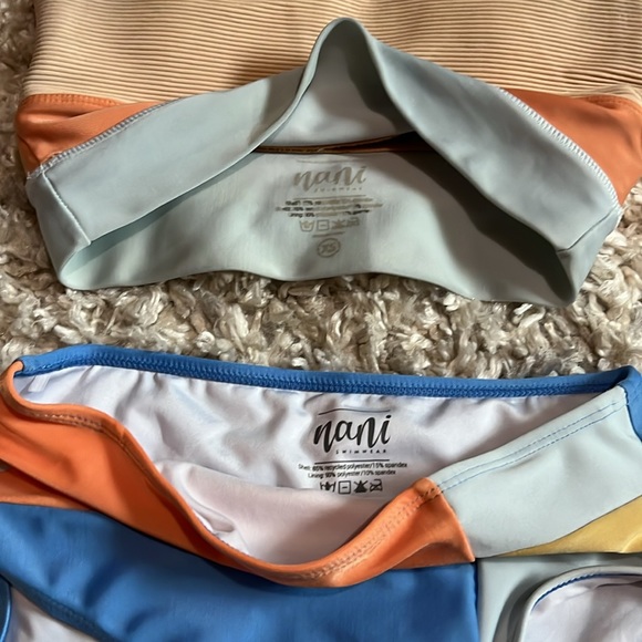 Nani Cut Back Crop & Bottom | Swim | colorblock | zipper | Bikini | Yoga | Sport - Picture 4 of 7